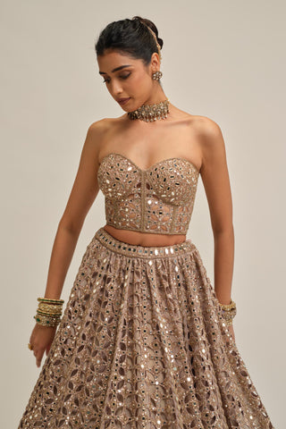 pink lehenga set - Indian Wedding - Modern Maharani Cutwork by Vvani by Vani Vats