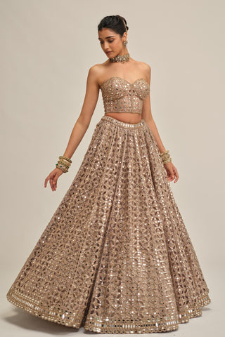 pink lehenga set - Indian Wedding - Modern Maharani Cutwork by Vvani by Vani Vats