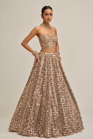 sequin lehenga - Indian Wedding - Modern Maharani Corset by Vvani by Vani Vats