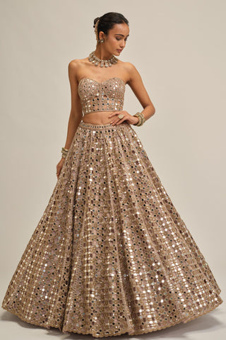 sequin lehenga - Indian Wedding - Modern Maharani Corset by Vvani by Vani Vats