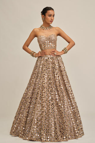 sequin lehenga - Indian Wedding - Modern Maharani Corset by Vvani by Vani Vats