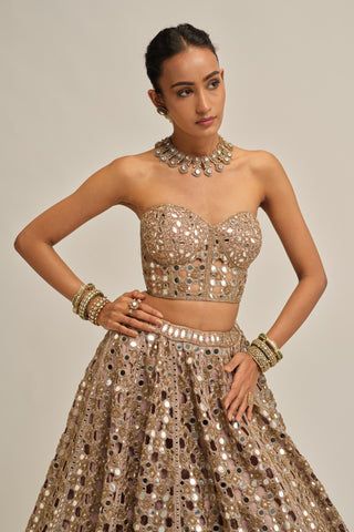 sequin lehenga - Indian Wedding - Modern Maharani Corset by Vvani by Vani Vats