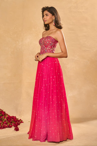 Corset Lehenga Indian Wedding – Pink Aries Lehenga by Chamee & Palak