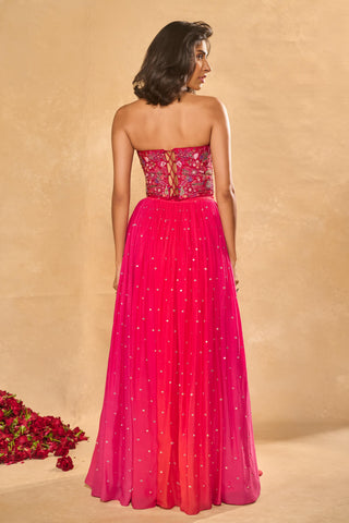 Corset Lehenga Indian Wedding – Pink Aries Lehenga by Chamee & Palak