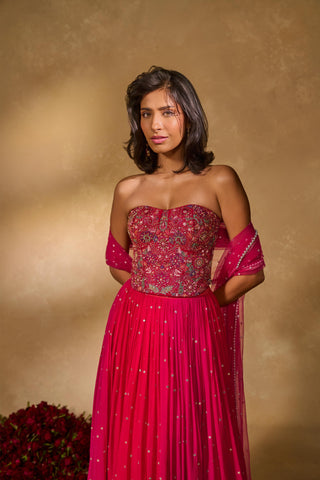 Corset Lehenga Indian Wedding – Pink Aries Lehenga by Chamee & Palak