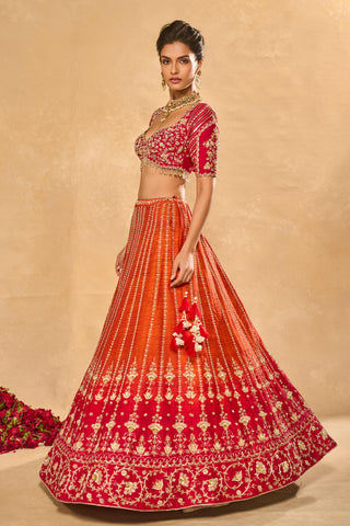 Lehenga Set Indian Wedding Orange Aariana Lehenga Set by Chamee & Palak