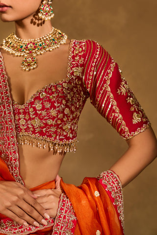Lehenga Set Indian Wedding Orange Aariana Lehenga Set by Chamee & Palak