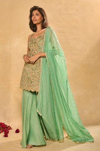 Sharara Set Indian Wedding – Green Lekha Sharara by Chamee & Palak