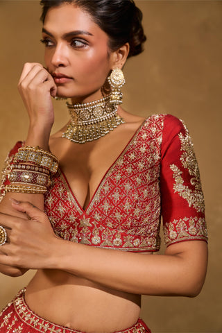 Lehenga Set Indian Wedding Red Mohini Lehenga Set by Chamee & Palak