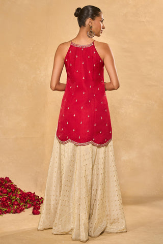 Sharara Set Indian Wedding – Red Ambi Sharara by Chamee & Palak