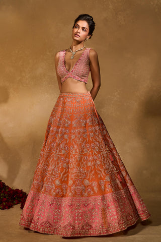 Lehenga Set Indian Wedding Orange Mahira Lehenga by Chamee & Palak