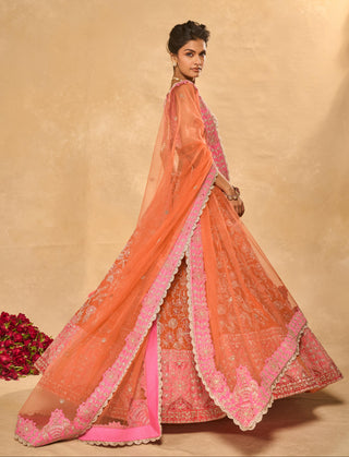 Lehenga Set Indian Wedding Orange Mahira Lehenga by Chamee & Palak