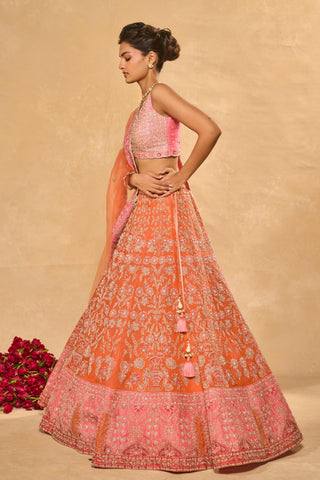 Lehenga Set Indian Wedding Orange Mahira Lehenga by Chamee & Palak