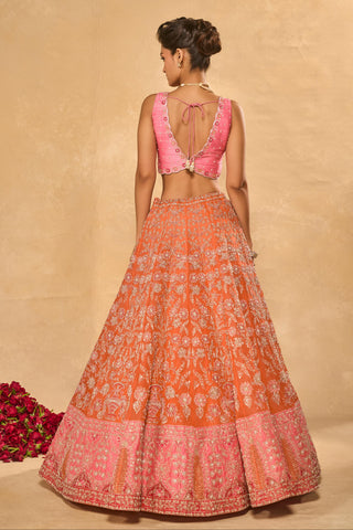Lehenga Set Indian Wedding Orange Mahira Lehenga by Chamee & Palak