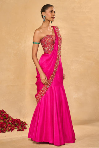 Saree Set Indian Wedding – Pink Arya Saree by Chamee & Palak