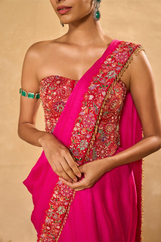Saree Set Indian Wedding – Pink Arya Saree by Chamee & Palak