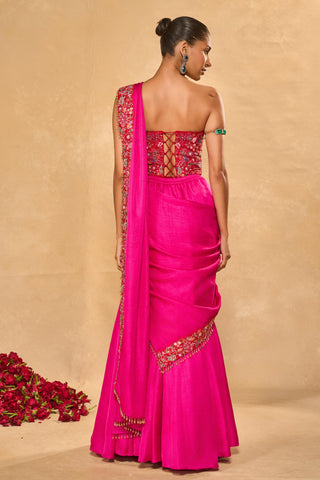 Saree Set Indian Wedding – Pink Arya Saree by Chamee & Palak