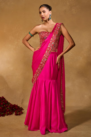 Saree Set Indian Wedding – Pink Arya Saree by Chamee & Palak