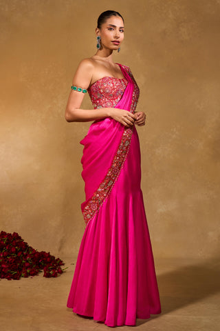 Saree Set Indian Wedding – Pink Arya Saree by Chamee & Palak