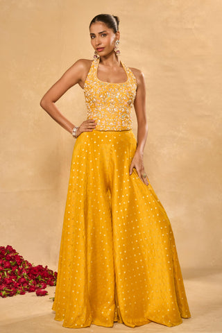 Sharara Set Indian Wedding – Yellow Riz Sharara by Chamee & Palak