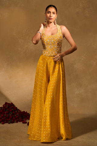 Sharara Set Indian Wedding – Yellow Riz Sharara by Chamee & Palak
