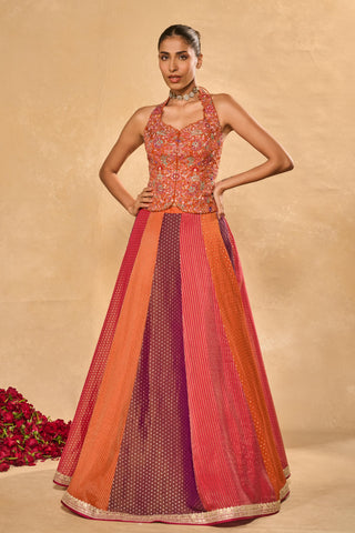 Lehenga Set Indian Wedding Multicolor Asma Lehenga by Chamee & Palak