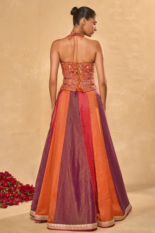 Lehenga Set Indian Wedding Multicolor Asma Lehenga by Chamee & Palak