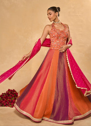 Lehenga Set Indian Wedding Multicolor Asma Lehenga by Chamee & Palak