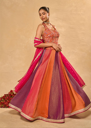 Lehenga Set Indian Wedding Multicolor Asma Lehenga by Chamee & Palak