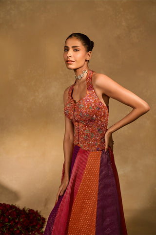 Lehenga Set Indian Wedding Multicolor Asma Lehenga by Chamee & Palak
