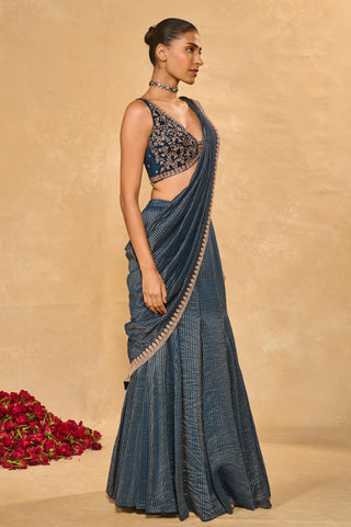 Saree Set Indian Wedding – Blue  Kavya Saree by Chamee & Palak