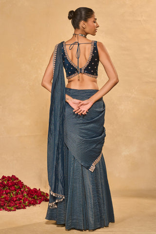 Saree Set Indian Wedding – Blue  Kavya Saree by Chamee & Palak