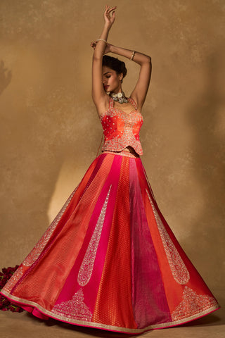 Lehenga Set Indian Wedding Orange Naina Lehenga Set by Chamee & Palak
