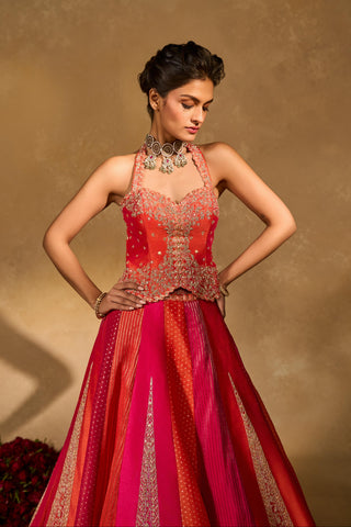 Lehenga Set Indian Wedding Orange Naina Lehenga Set by Chamee & Palak
