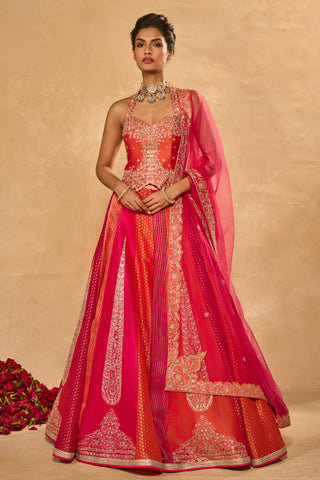 Lehenga Set Indian Wedding Orange Naina Lehenga Set by Chamee & Palak