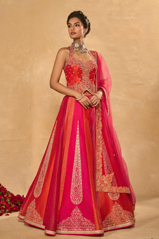 Lehenga Set Indian Wedding Orange Naina Lehenga Set by Chamee & Palak