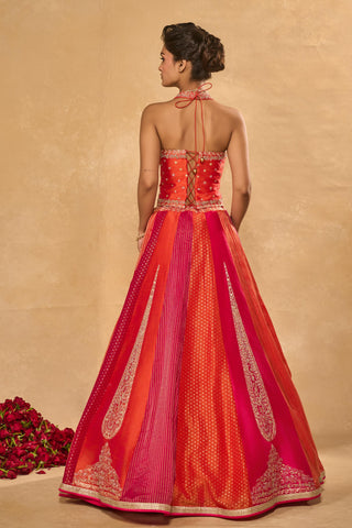 Lehenga Set Indian Wedding Orange Naina Lehenga Set by Chamee & Palak