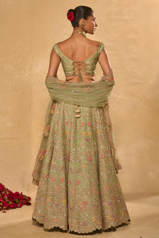 Lehenga Set Indian Wedding Green Revati Lehenga Set by Chamee & Palak