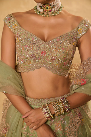 Lehenga Set Indian Wedding Green Revati Lehenga Set by Chamee & Palak