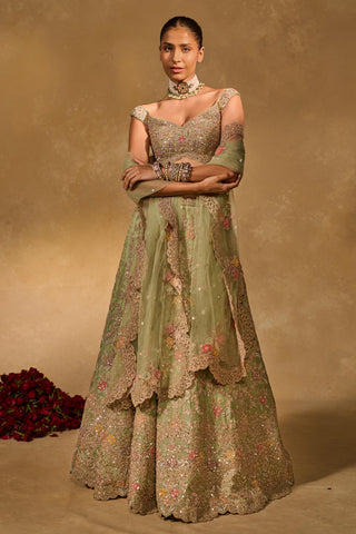 Lehenga Set Indian Wedding Green Revati Lehenga Set by Chamee & Palak