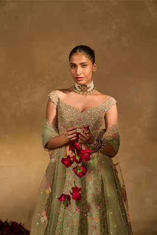 Lehenga Set Indian Wedding Green Revati Lehenga Set by Chamee & Palak