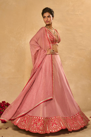 Lehenga Set Indian Wedding Pink Mina Daman Lehenga by Chamee & Palak
