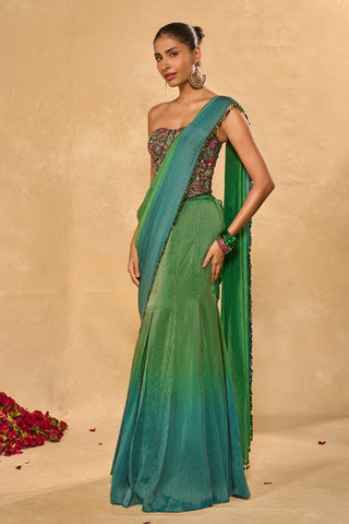 Saree Set Indian Wedding – Green Asma Saree by Chamee & Palak