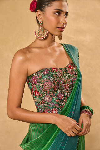 Saree Set Indian Wedding – Green Asma Saree by Chamee & Palak