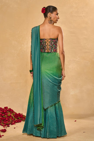 Saree Set Indian Wedding – Green Asma Saree by Chamee & Palak