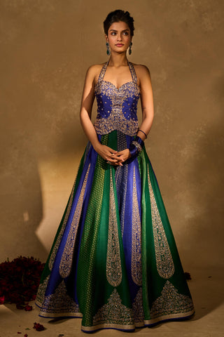 Lehenga Set Indian Wedding Blue Naina Lehenga Set by Chamee & Palak