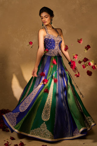 Lehenga Set Indian Wedding Blue Naina Lehenga Set by Chamee & Palak