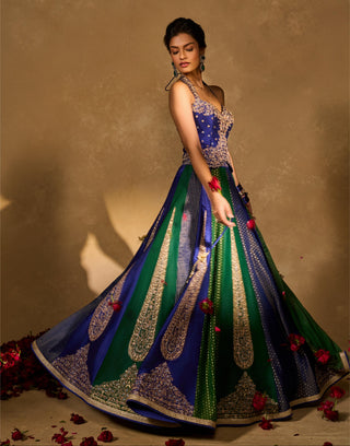 Lehenga Set Indian Wedding Blue Naina Lehenga Set by Chamee & Palak