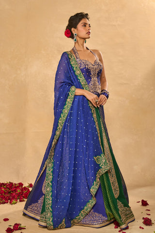 Lehenga Set Indian Wedding Blue Naina Lehenga Set by Chamee & Palak
