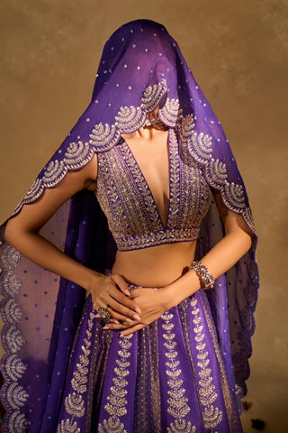 Lehenga Set Indian Wedding Purple Maitri Lehenga by Chamee & Palak
